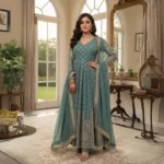 Elegant Anarkali Gown Set with Dupatta