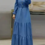 Women’s Front Button Denim Maxi