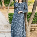 Inari Bluish Gray Floral Maxi
