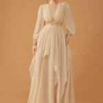 Golden Chiffon & Sequin Maxi