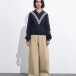 Striped Polo Knit Sweater