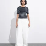 Short Sleeve Striped Sweater