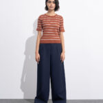 Short Sleeve Striped Sweater