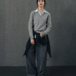 Contrast Collar Knit Sweater